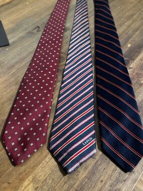 Vintage Designer Tie Bundle Lot of 3 Lanvin Paris Pauline Trigère Erwin Tuestenb